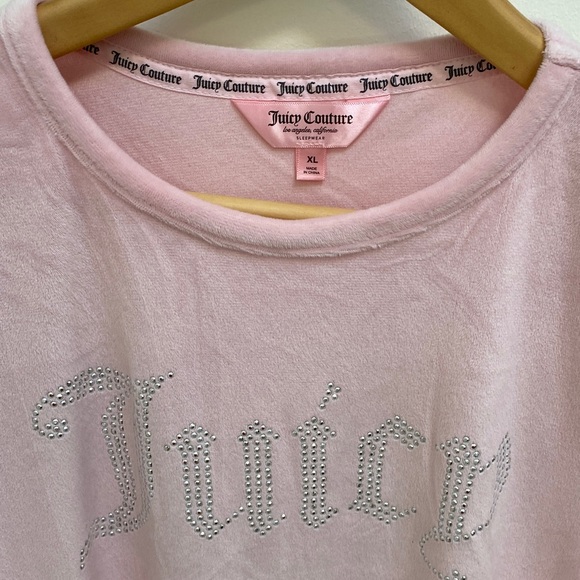 Juicy Couture Light Pink Sleepwear Tee, XL Kids or S/M Women - Picture 3 of 8